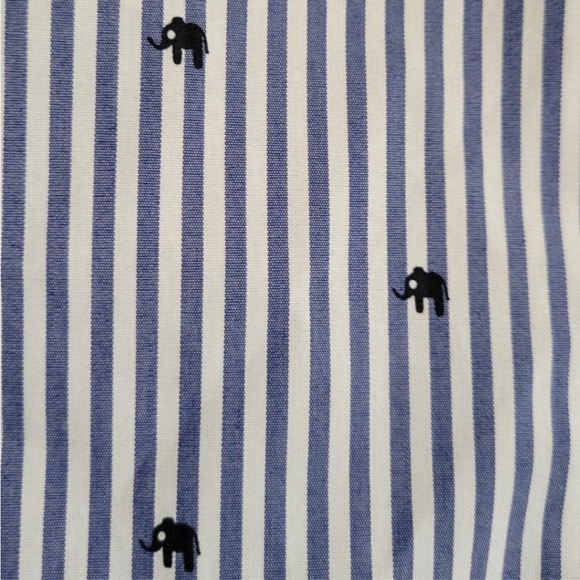 NWT BANANA REPUBLIC Quinn Boy-Fit Elephant Print Striped Shirt - Picture 7 of 9